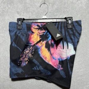 NWT Adidas Girls Black Multicolor Woven Athletic Shorts Size XL 16+ Plus